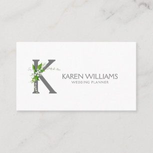 Blumenstrauß-Monogramm Visitenkarte