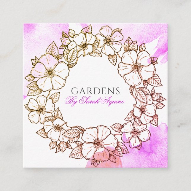 Blumenstrauß oder Blumenstrauß Quadratische Visitenkarte (Vorderseite)
