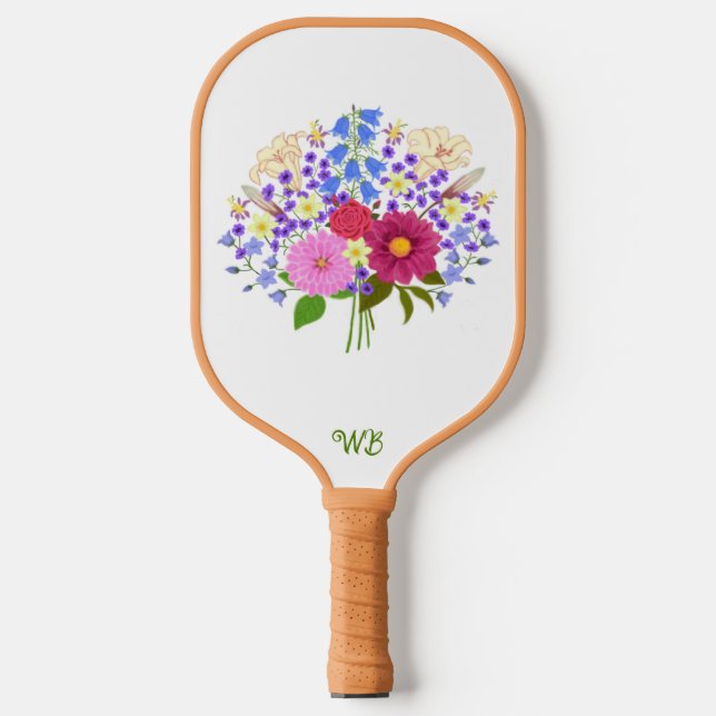Blumenstrauss Pickleball Schläger (Vorderseite)