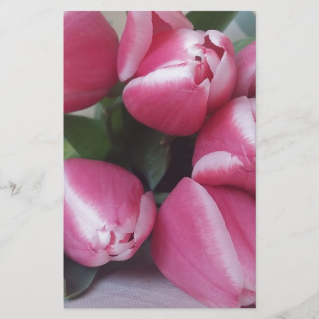 Blumenstrauß, Pink Tulips, Blume Briefpapier (Vorderseite)