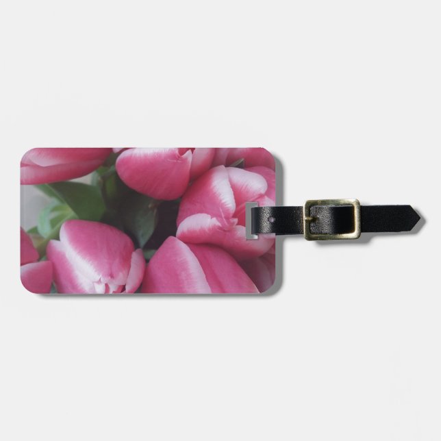 Blumenstrauß, Pink Tulips, Blume Gepäckanhänger (Vorderseite horizontal)