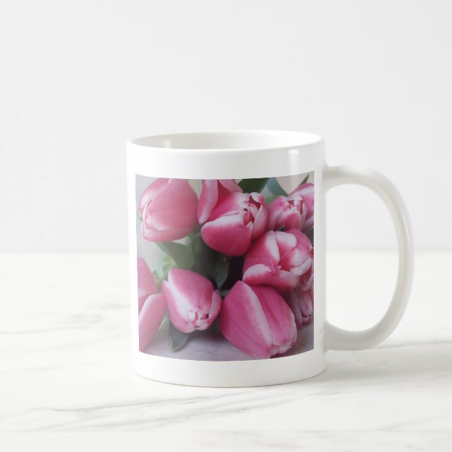 Blumenstrauß, Pink Tulips, Blume Kaffeetasse (Rechts)
