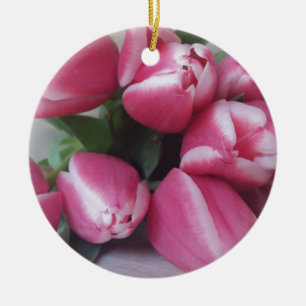 Blumenstrauß, Pink Tulips, Blume Keramik Ornament