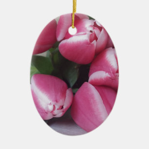 Blumenstrauß, Pink Tulips, Blume Keramik Ornament