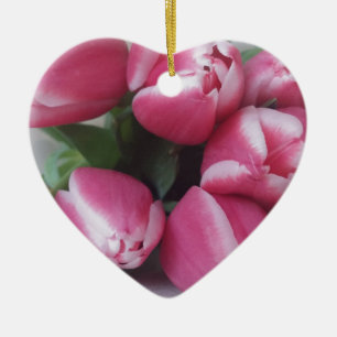 Blumenstrauß, Pink Tulips, Blume Keramik Ornament