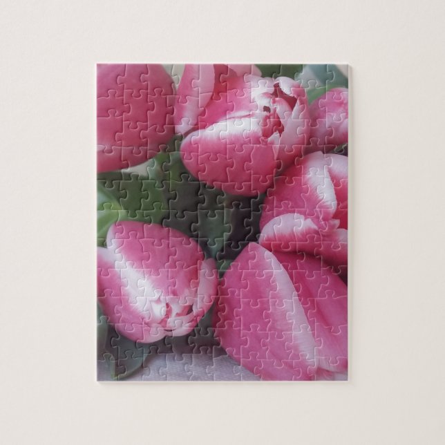 Blumenstrauß, Pink Tulips, Blume Puzzle (Vertikal)