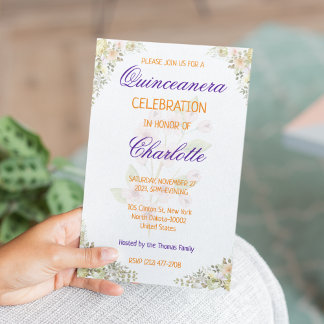Blumenstrauß Quinceanera 15. Geburtstag für Spanis Einladung