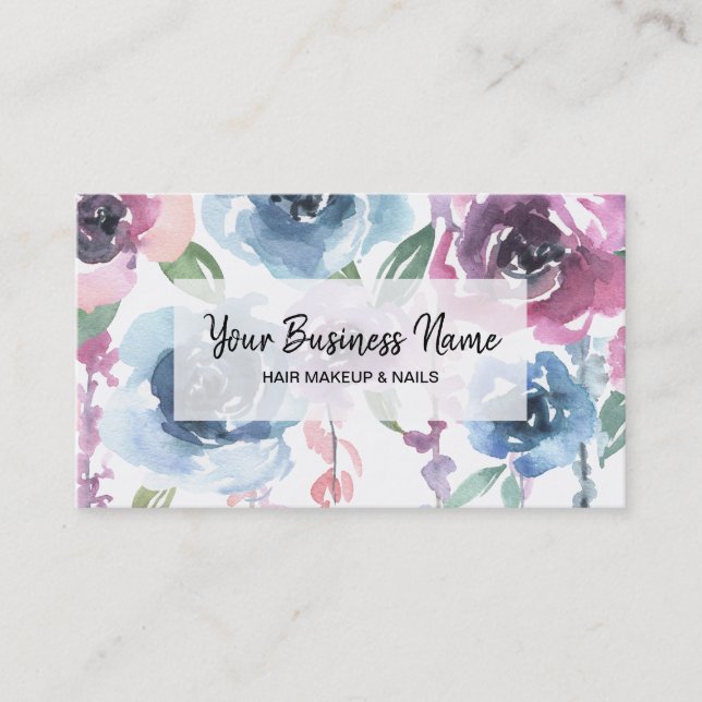 *~* Blumenstrauß Rose Wisteria Blume Chic Visitenkarte (Vorderseite)