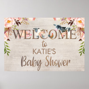 Blumenstrauß Rustic Farm Baby Dusche Willkommenspe Poster