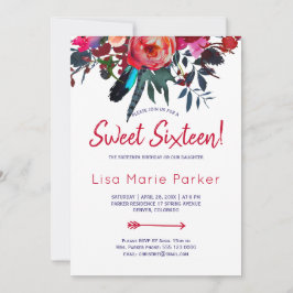 Blumenstrauß, rustikal, bohenhaft, blauer Blumenst Einladung