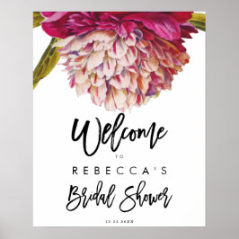 Blumenstrauß rustikales Brautparty Willkommenszeic Poster