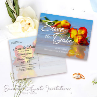 Blumenstrauß Save the Date Einladung Postkarte