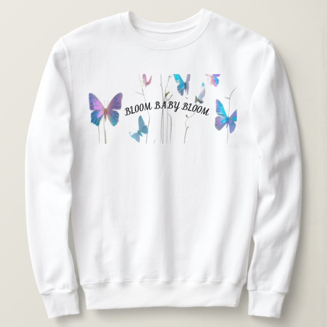 Blumenstrauß - Schöne Frau & Blume Kunst Sweatshirt (Design vorne)