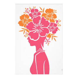 Blumenstrauß-Silhouette Minimalistische Mauer Fotodruck