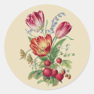 Blumenstrauß - Tulpen Runder Aufkleber
