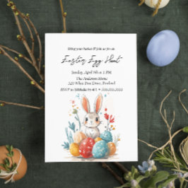 Blumenstrauß und Eier Ostereier Jagd Einladung