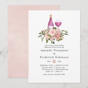 Blumenstrauß und Gold Weinkultur und Erde Probe Di Einladung