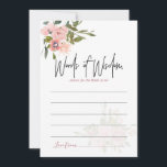 Blumenstrauß und Rose Goldene Ratschläge für Wasse Hinweiskarte<br><div class="desc">Trendy Blush and Rose Gold Wedding floral Aquarell Brautparty Beratung für Bride-to-be-Karte mit eleganter Handschrift Typografie,  die auf Ihre Besonderheiten angepasst werden können.</div>