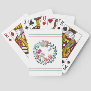 Blumenstrauß und Streifen Spielkarten