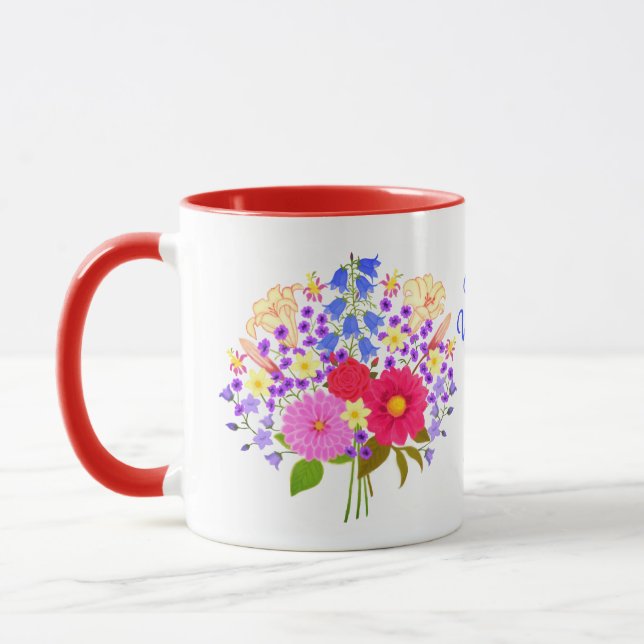 Blumenstrauß Valentinstag-Kombitasse Tasse (Links)