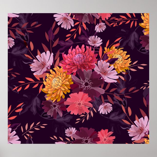 Blumenstrauß Vintag: Herbstgärtnerei Poster (Vorne)