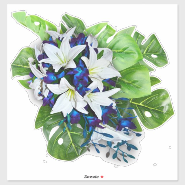 Blumenstrauß, violett und weiß, Blume Aufkleber (Blatt)