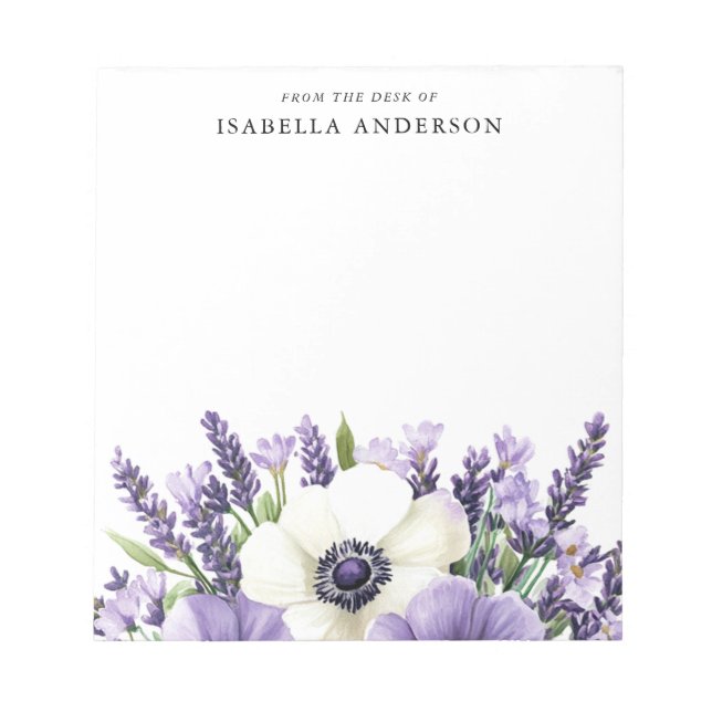 Blumenstrauß vom Schreibtisch aus Personalisiert Notizblock (Vorderseite)