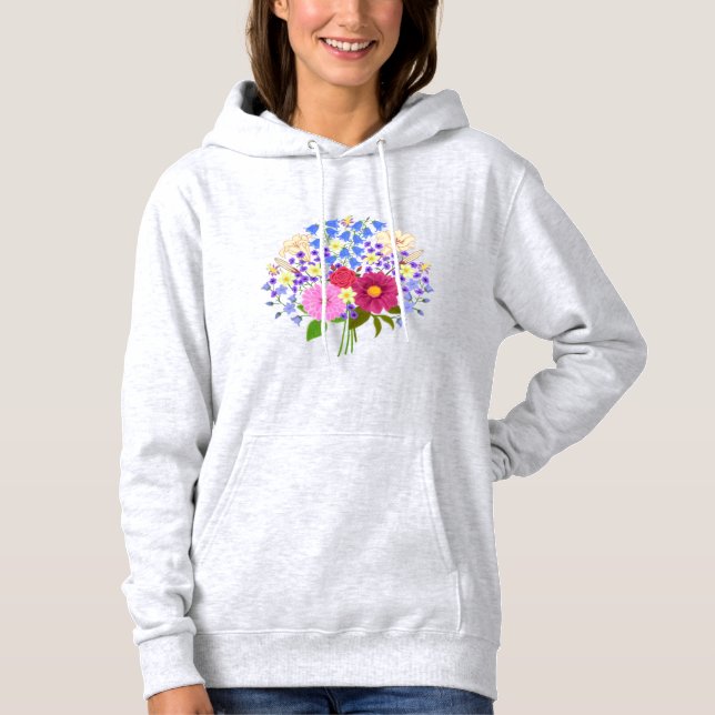 Blumenstrauß Weiß Hoodie (Vorderseite)