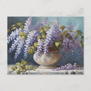 Blumenstrauß Wisteria in einer Vase Postkarte