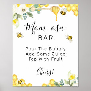 Blumensträuße Bee Baby Dusche Mama-osa-Bar Zeichen Poster