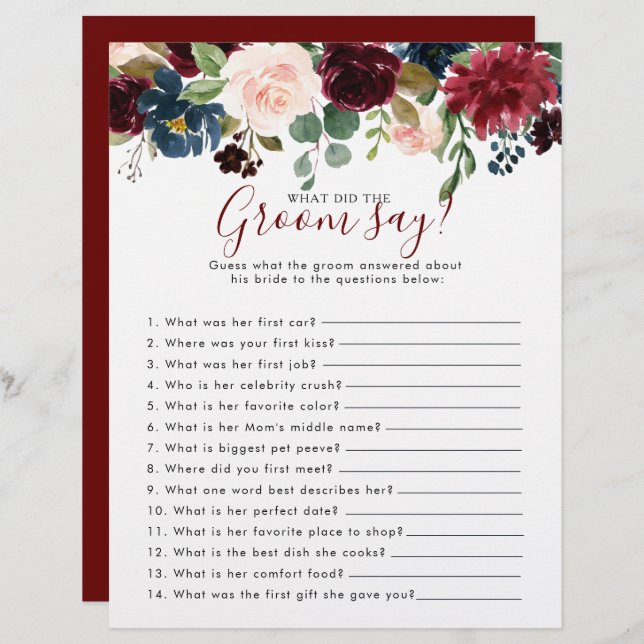 Blumensträuße Brautparty Was hat der Groom gesagt? (Vorne/Hinten)