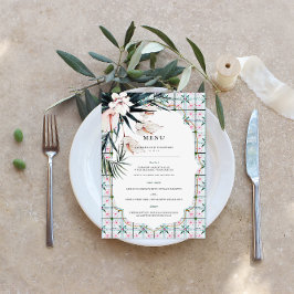 Blumensträuße | marokkanisches Tropisches Hochzeit Menükarte