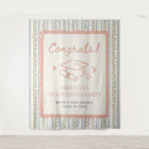 Blumenstreifen Vintage Retro Abschluss Gratulation