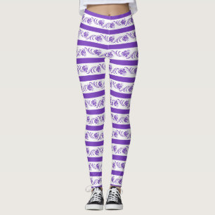 Blumenstreifenmuster Leggings