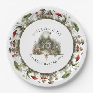 Blumenstrümpfe Fairy Welcome Baby Girl Dusche Pappteller