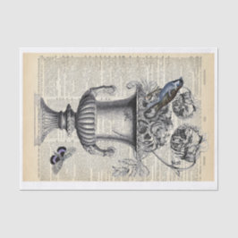 Blumensturm mit Vogel & Butterfly auf der Wörterbu Seidenpapier