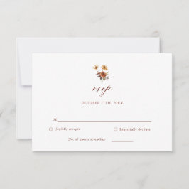 Blumenstürme Herbstblütenhochzeit RSVP-Karte RSVP Karte