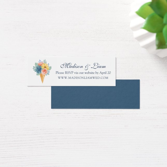 Blumensukkulent Macaron Wedding RSVP Cards (Schreibtisch)