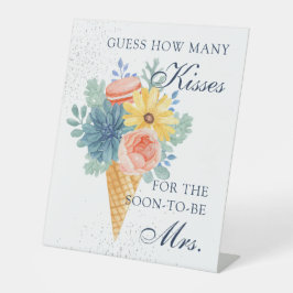 Blumensukkulente Macaron Brautparty Party Game Sockelschild
