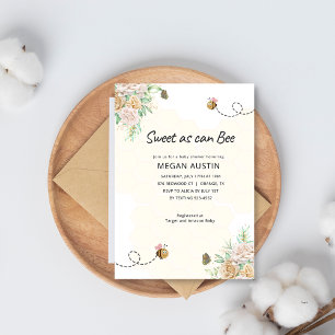Blumensüß als Can Bee Honeycomb Babydusche Einladung