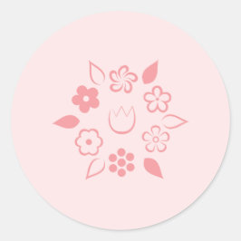 Blumensüße Candy Pink Frühlingsbrasse Blume Runder Aufkleber