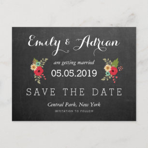 Blumentafel-Save the Date Postkarten