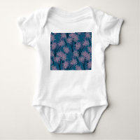 Blumentapete: Asiatisch marineblau, rosa.