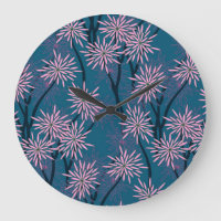 Blumentapete: Asiatisch marineblau, rosa.