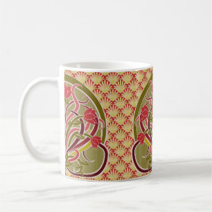 Blumentapete im Jugendstil, Vintag krank Kaffeetasse
