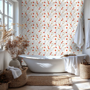 Blumentapete in zartem Orange & Gelb Tapete