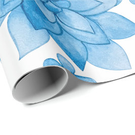 Blumentapete mit blauen Blüten und Blättern  Geschenkpapier