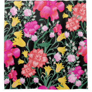 Blumentapete mit großen Blume. Nahtloses Patter Duschvorhang