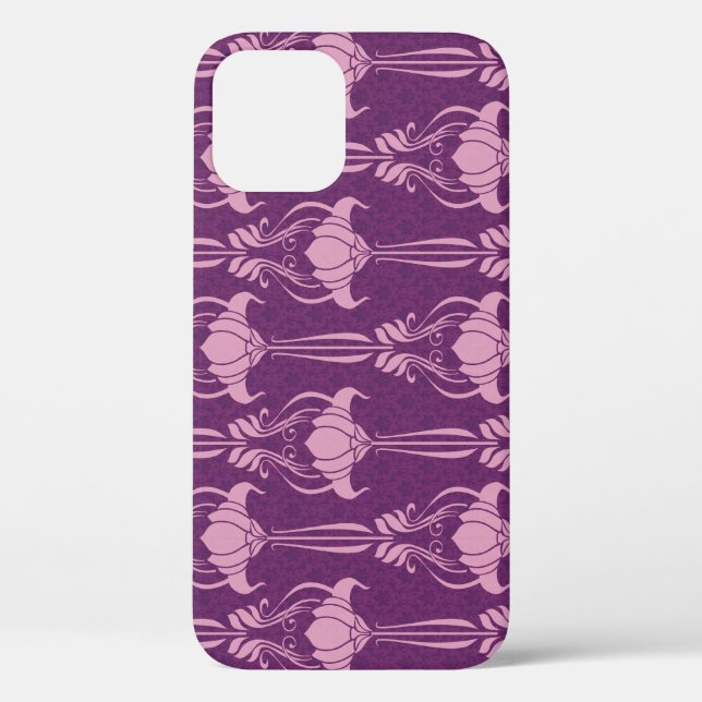 Blumentapete Rosa Violettdesign Case-Mate iPhone Hülle (Rückseite)