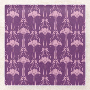 Blumentapete Rosa Violettdesign Glasuntersetzer